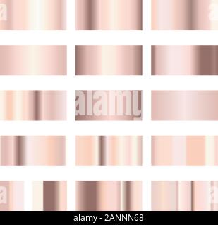 Soft oro rosa o rosa arrossire colore collezione di gradiente Illustrazione Vettoriale