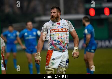 Treviso, Italia. Xviii gen, 2020. irne herbst (Treviso) durante la Benetton Treviso vs Leinster Rugby, Rugby Heineken Champions Cup a Treviso, Italia, 18 gennaio 2020 Credit: Indipendente Agenzia fotografica/Alamy Live News Foto Stock