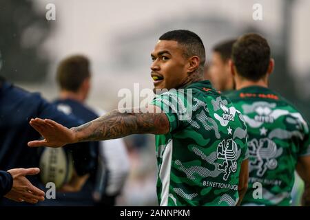Treviso, Italia, 18 gen 2020, monty ioane (Treviso) durante la Benetton Treviso vs Leinster Rugby - Rugby Heineken Champions Cup - Credit: LPS/Ettore Grifoni/Alamy Live News Foto Stock