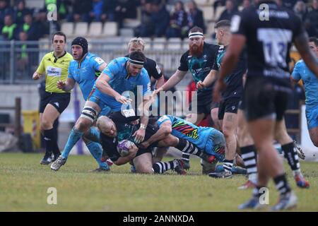 Parma, Italia. 18 gennaio, 2020. Parma, Italia, 18 gen 2020, Lewis thiede (orsi) durante Zebre Rugby vs Bristol Bears - Rugby Challenge Cup - Credito: LM/Massimiliano Carnabuci Credito: Massimiliano Carnabuci/LP/ZUMA filo/Alamy Live News Foto Stock