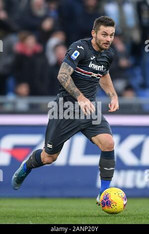Roma, Italia. 18 gennaio, 2020. Karol Linetty della Sampdoria durante la Serie A match tra Lazio e Sampdoria allo Stadio Olimpico di Roma, Italia il 18 gennaio 2020. Foto di Giuseppe mafia. Credit: UK Sports Pics Ltd/Alamy Live News Foto Stock