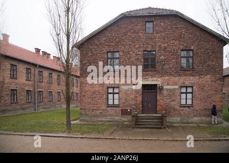 Il blocco 9 (Barrack 9) nella Germania nazista Konzentrationslager Auschwitz mi Stammlager (Auschwitz I campo di concentramento il campo principale) da maggio 1940 a gennaio Foto Stock