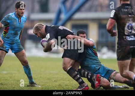 Parma, Italia. 18 gennaio, 2020. Parma, Italia, 18 gen 2020, Lewis thiede (orsi) durante Zebre Rugby vs Bristol Bears - Rugby Challenge Cup - Credito: LM/Massimiliano Carnabuci Credito: Massimiliano Carnabuci/LP/ZUMA filo/Alamy Live News Foto Stock