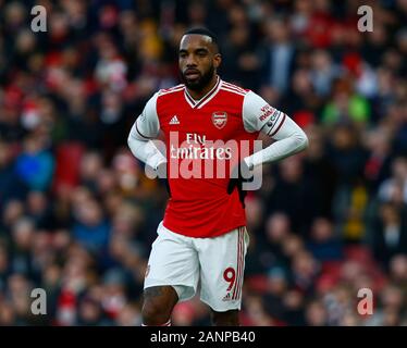 Londra, Regno Unito. 18 gennaio, 2020. Londra, Inghilterra - 18 gennaio: Alexandre Lacazette dell'Arsenal English Premier League match tra Arsenal e Sheffield Regno il 18 gennaio 2020 presso l'Emirates Stadium di Londra, Inghilterra. Credit: Azione Foto Sport/Alamy Live News Foto Stock