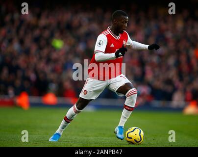 Londra, Regno Unito. 18 gennaio, 2020. Londra, Inghilterra - 18 gennaio: Nicolas Pepe di Arsenal English Premier League match tra Arsenal e Sheffield Regno il 18 gennaio 2020 presso l'Emirates Stadium di Londra, Inghilterra. Credit: Azione Foto Sport/Alamy Live News Foto Stock