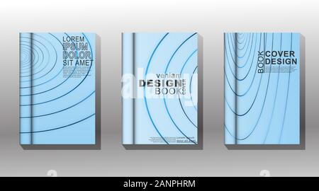 Minimal design di copertura. le linee circle e il colore di sfondo blu . illustrazione vettoriale. Nuove texture per il design. Illustrazione Vettoriale