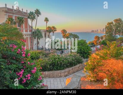 Una bella vista in Haifa sul Mar Mediterraneo in Israele Foto Stock