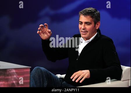 Milano Italia 10/04/2008 , George Clooney ospite della trasmissione Che tempo che fa' in Studi Rai. Foto Stock