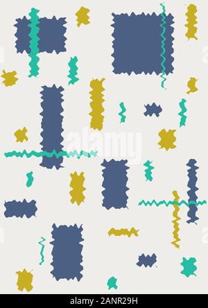 Astratte forme geometriche colorate su sfondo bianco Foto Stock