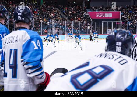 Losanna, Svizzera. 18 gennaio, 2020. 18.1.2020, Losanna, Vodese Arena, YOG 2020 - Uomini - USA - Finlandia, Credito: SPP Sport Stampa foto. /Alamy Live News Foto Stock