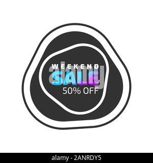 Weekend Vendita banner su sfondo nero Illustrazione Vettoriale