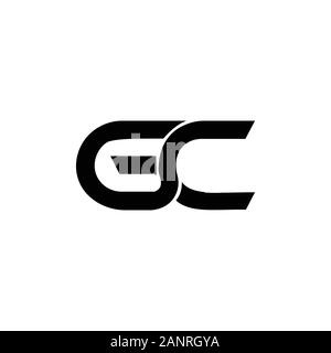 Lettera iniziale gc o cg logo design vettoriali Illustrazione Vettoriale