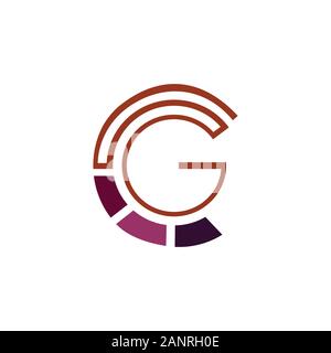 Lettera iniziale gc o cg logo design vettoriali Illustrazione Vettoriale