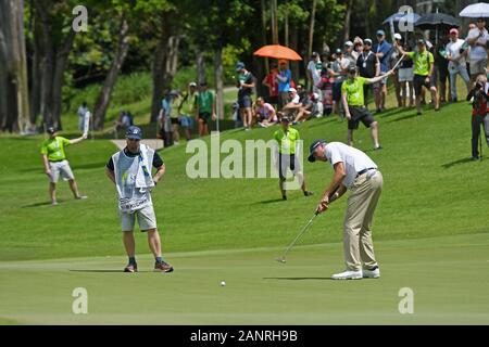 Singapore. Xix gen, 2020. Matt Kuchar degli Stati Uniti compete nel quarto round della SMBC Singapore Open svoltasi a Singapore il Sentosa Golf Club a gennaio 19, 2020. Credito: Quindi Chih Wey/Xinhua/Alamy Live News Foto Stock