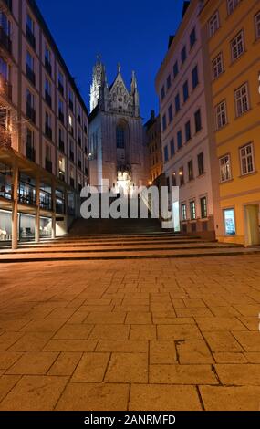 Maria am Gestade chiesa di notte a Vienna Austria Foto Stock