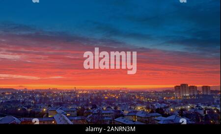 Glasgow, Scotland, Regno Unito, 19 gennaio, 2020. Regno Unito Meteo: avviamento a freddo ha visto un inizio di brina sul West End della città. Gerard Ferry/ Alamy Live News Foto Stock