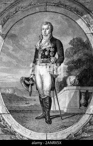 Manuel Godoy y Alvarez de Faria. Il principe della pace. Primo segretario di Stato. 1767-1851. Illustrazione di antiquariato. 1890. Foto Stock