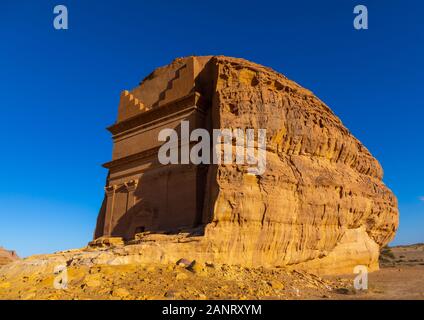 Qasr al-Farid tomba di Lihyan figlio di Kuza in Madain Saleh, Al Madinah Provincia, Alula, Arabia Saudita Foto Stock