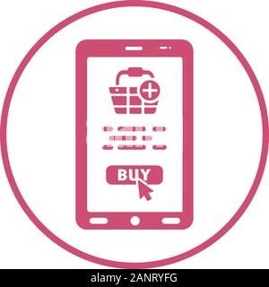 Elemento creativo design dal mercato azionario raccolta di icone. Pixel Mobile perfetta icona dello shopping, eCommerce acquista online per scopi commerciali, i supporti di stampa, web Illustrazione Vettoriale