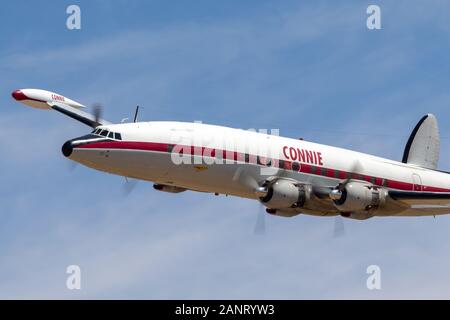 Lockheed C-121C Super Constellation vintage aeromobili jet di linea VH-EAG azionati dai velivoli storici il restauro della società. Foto Stock