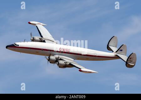 Lockheed C-121C Super Constellation vintage aeromobili jet di linea VH-EAG azionati dai velivoli storici il restauro della società. Foto Stock