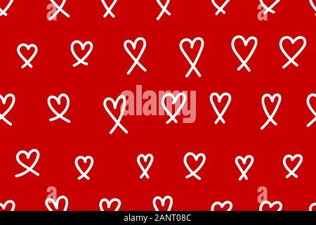 Sfondo con cuori, seamless pattern con cuori, amore, sfondo bianco e rosso illustrazione vettoriale Illustrazione Vettoriale