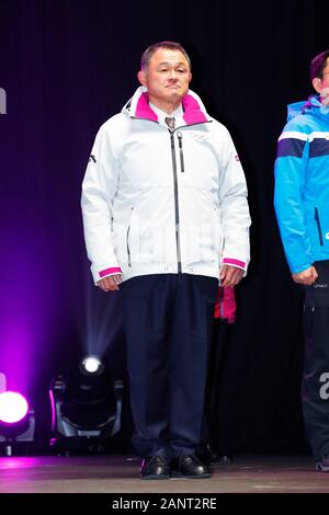 Losanna, Svizzera. 18 gennaio, 2020. 山下泰裕 JOC会長/Yasuhiro Yamashita Combinata Nordica : Donne Individuale NH/4km Cerimonia di premiazione a Losanna medals plaza durante il Lausanne 2020 Inverno Olimpiadi della Gioventù a Losanna, in Svizzera . Credito: Naoki Morita AFLO/sport/Alamy Live News Foto Stock