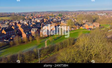 Foto aerea di Mill Lakes nel Nottinghamshire, NG15 Foto Stock