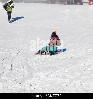 Semmering ski resort, Bassa Austria, Alpi Viennesi,l'Austria. Foto Stock