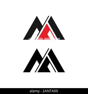 Moderno e minimalista lettera M logo design template, lettera M icona logo design modello. Icone di astratta lettera M. Illustrazione Vettoriale