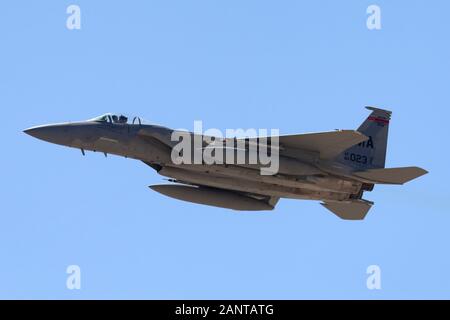 United States Air Force McDonnell Douglas F-15C da 131 Fighter Squadron, 104th Fighter Wing, Massachusetts ANG basato presso Barnes aria Guar nazionale Foto Stock