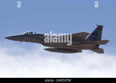 United States Air Force McDonnell Douglas F-15C da 131 Fighter Squadron, 104th Fighter Wing, Massachusetts ANG basato presso Barnes aria Guar nazionale Foto Stock