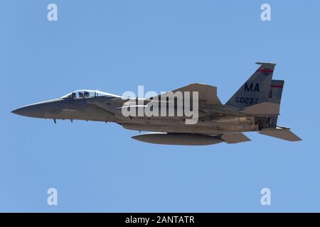 United States Air Force McDonnell Douglas F-15C da 131 Fighter Squadron, 104th Fighter Wing, Massachusetts ANG basato presso Barnes aria Guar nazionale Foto Stock