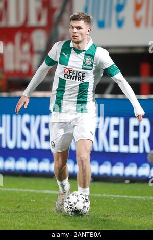 ENSCHEDE, 18-01-2020, Stadio de Grolsch Veste, calcio, stagione 2019 / 2020, olandese Eredivisie, FC Groningen player Django Warmerdam durante la partita FC Twente - FC Groningen. Foto Stock