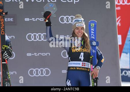 Sestriere, Italia, 19 gen 2020, bassino marta (ita) terzo classificato durante SKY World Cup - Parallelo Slalom Gigante femminile - Sci - Credito: LPS/Danilo Vigo/Alamy Live News Foto Stock