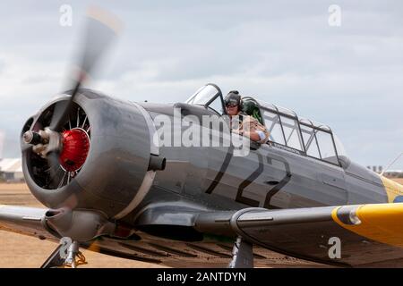 Commonwealth Aircraft Corporation CA-16 Wirraway VH-CAC un australiano ha progettato e costruito il trainer aeromobili utilizzati dalla Royal Australian Air Force (RAAF Foto Stock