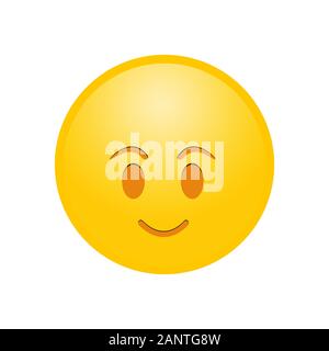 Felice sorriso giallo emozione reazione icona simbolo Illustrazione Vettoriale