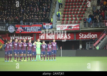 18 gennaio 2020: L'Aia, Paesi Bassi - 18 gennaio 2020: Willem II squad mostrato durante il 2019/20 attrezzatura di Eredivisie tra AZ Alkmaar e Willem II A AFAS Stadion. Credito: Federico Guerra Maranesi/ZUMA filo/Alamy Live News Foto Stock