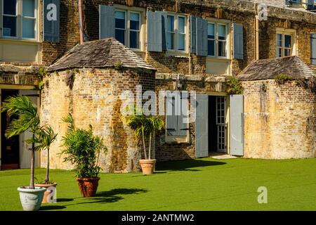 Rame e legname Store, Nelson's Dockyard, English Harbour, Antigua Foto Stock