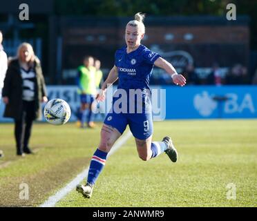 BOREHAMWOOD, Inghilterra - gennaio 19: Chelsea Ladies Betania Inghilterra durante la Barclays donna Super League match tra Arsenal donne e Chelsea donne un Foto Stock