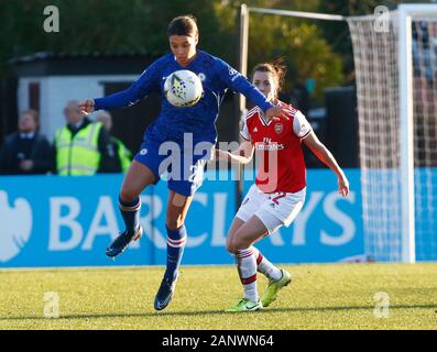 Chelsea Ladies Sam Kerr durante la Barclays donna Super League match tra Arsenal donne e Chelsea donne a Prato Park Stadium on gennaio 19, 2020 a Borehamwood, Inghilterra (foto di AFS/Espa-Images) Foto Stock