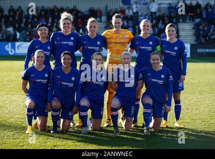 Chelsea Team Shootduring Barclays donna Super League match tra Arsenal donne e Chelsea donne a Prato Park Stadium on gennaio 19, 2020 a Borehamwood, Inghilterra (foto di AFS/Espa-Images) Foto Stock