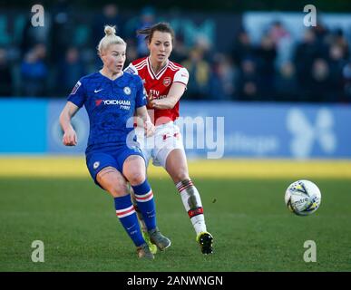 BOREHAMWOOD, Inghilterra - gennaio 19: Chelsea Ladies Betania Inghilterra durante la Barclays donna Super League match tra Arsenal donne e Chelsea donne un Foto Stock