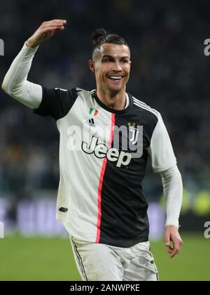 Torino, Italia. Xix gen, 2020. 7 cristiano ronaldo (Juventus) felicità durante la Juventus vs Parma, italiano di calcio di Serie A del campionato Gli uomini di Torino, Italia, 19 gennaio 2020 Credit: Indipendente Agenzia fotografica/Alamy Live News Foto Stock