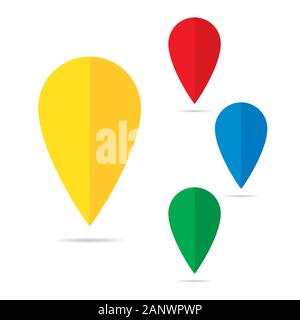 Pin sull'icona della mappa. Impostare la navigazione i marcatori mappa isolato. Collezione di moderni i marcatori mappa. Impostare la posizione dell'icona. Illustrazione Vettoriale. Illustrazione Vettoriale