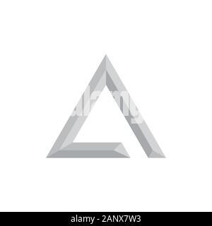 Triangolo 3d lettera di un vettore di logo Illustrazione Vettoriale