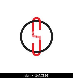 Lettera os collegato circle colori vettore logo Illustrazione Vettoriale
