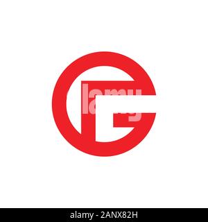 Lettera andare geometrica del cerchio freccia vettore logo Illustrazione Vettoriale