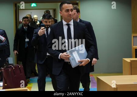 Bruxelles, Belgio. Xx gen, 2020. Il Ministro degli Esteri italiano Luigi Di Maio frequentare un europeo Consiglio Affari Esteri (FAC). Credito: ALEXANDROS MICHAILIDIS/Alamy Live News Foto Stock
