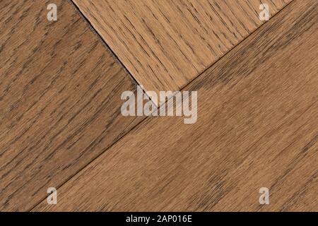 Frammento di marrone a pavimento in legno di quercia di close-up. Foto Stock